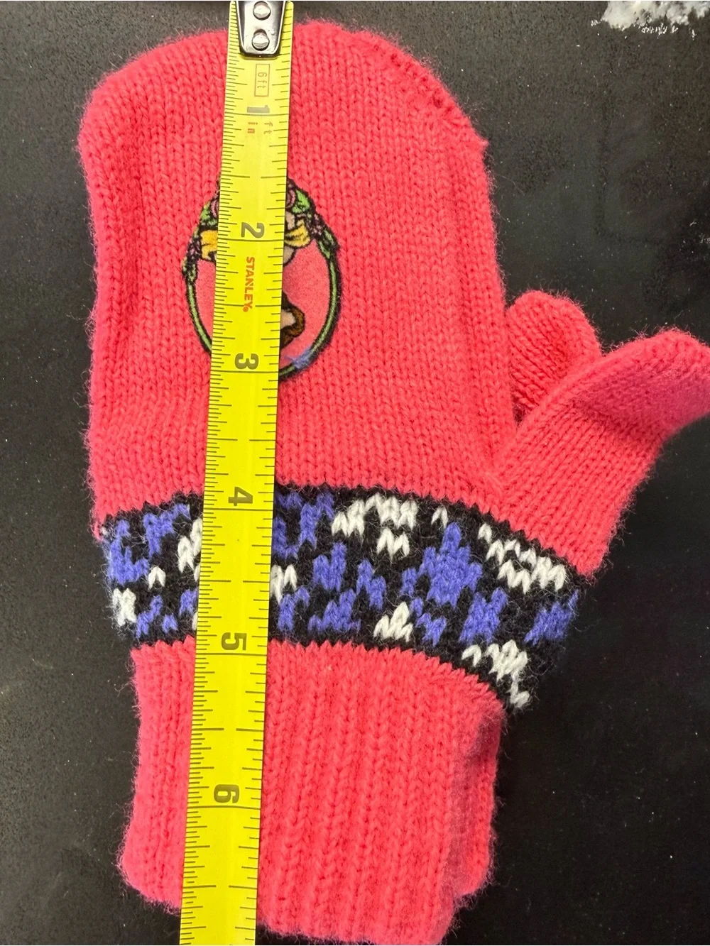 Vintage Disney beauty and the beast Pink Knit Mitten
